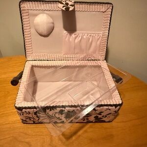 Pink and Black Floral Sewing Box